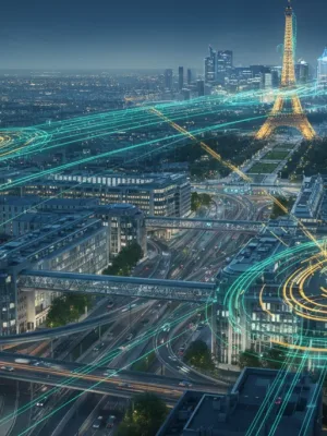 Skyline moderne de Paris symbolisant l'attractivité des investissements étrangers en France en 2026.