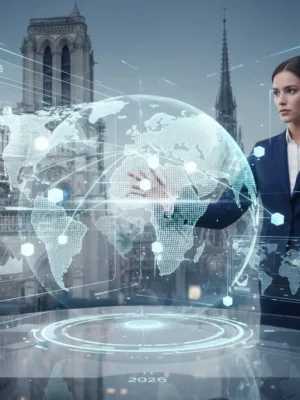 Professionnel français analysant une chaîne d'approvisionnement numérique complexe en 2026