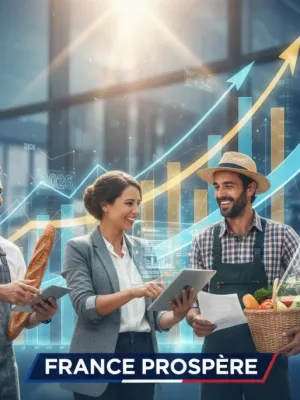 Entrepreneurs français bénéficiant des mesures de soutien en 2026, symbolisant la croissance économique.
