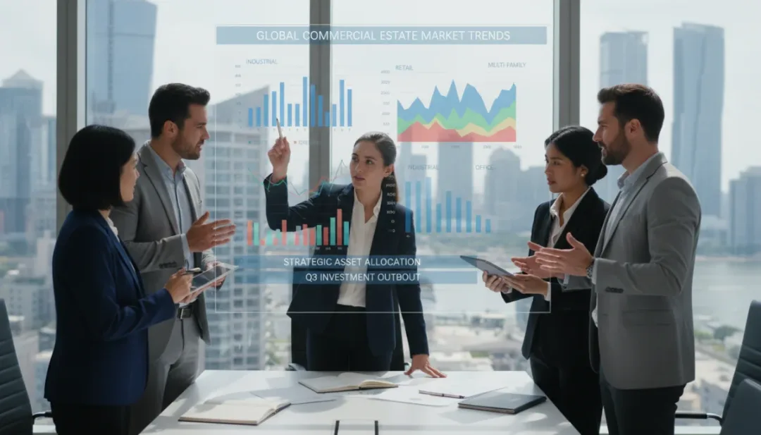 Professionnels discutant des stratégies d'investissement dans l'immobilier commercial français pour les prochaines années.