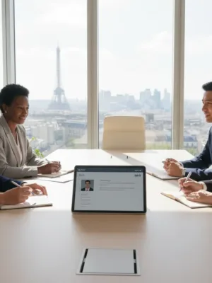 Candidat préparé face à un jury d'entretien moderne en France en 2026