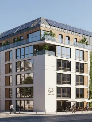 Immeuble moderne et éco-responsable en France, illustrant les nouvelles normes de logement 2026.