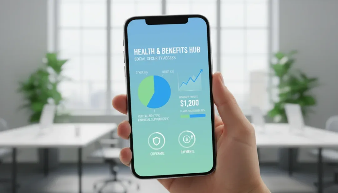 Main tenant un smartphone affichant des informations sur les aides financières et la C2S en 2026