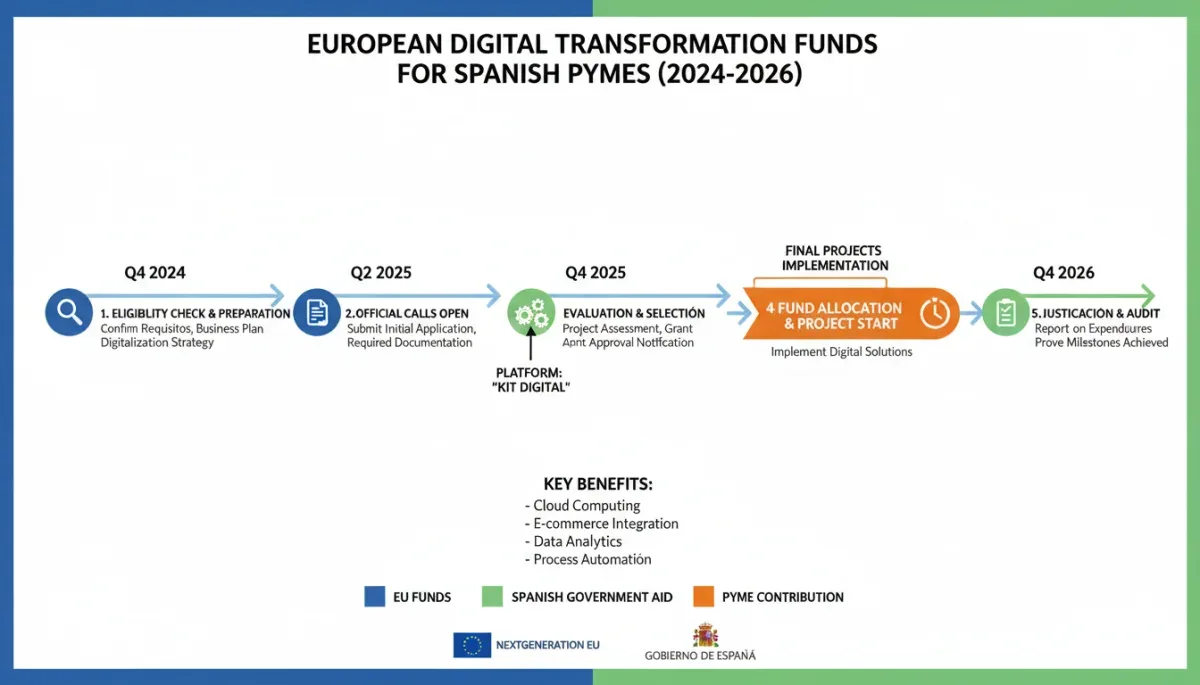 Cronograma simplificado para la solicitud de fondos de digitalización PYMES 2026