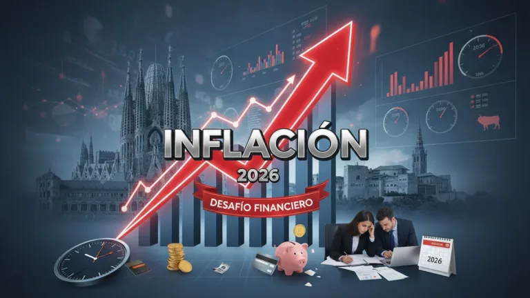 Gráficos económicos mostrando un aumento de la inflación en España para 2026