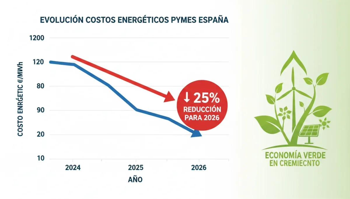 Gráfico de ahorro energético para PYMES en España hasta 2026