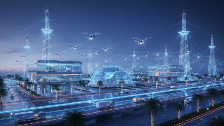 Hub logístico futurista en España con tecnología 5G