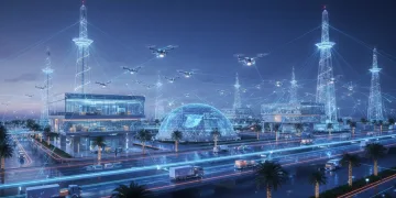 Hub logístico futurista en España con tecnología 5G