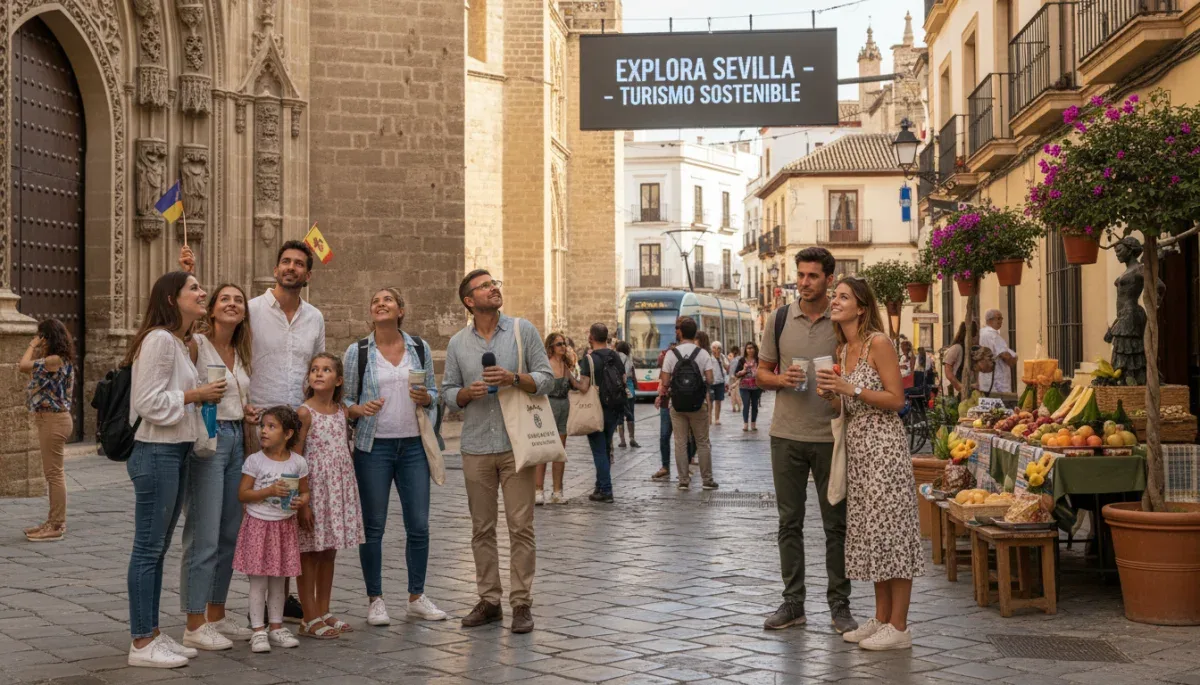 Turistas explorando el centro histórico de una ciudad española, disfrutando de la cultura y la arquitectura.