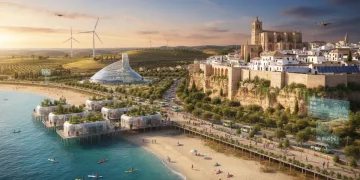 Paisaje diverso de España combinando tradición y modernidad turística