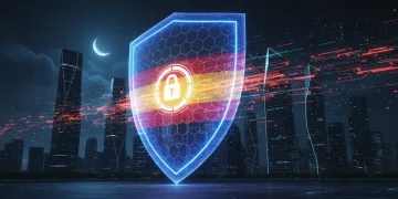 Escudo digital protegiendo empresas españolas de ciberataques
