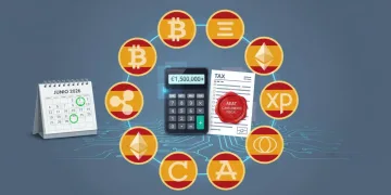 Representación visual de la fiscalidad de criptomonedas en España en 2026