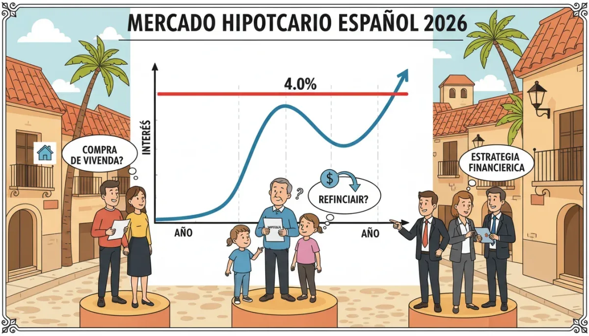 Análisis del mercado hipotecario español en 2026 con tipos de interés al 4,0%