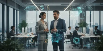 Profesionales colaborando en un entorno moderno que representa las habilidades laborales España 2026.
