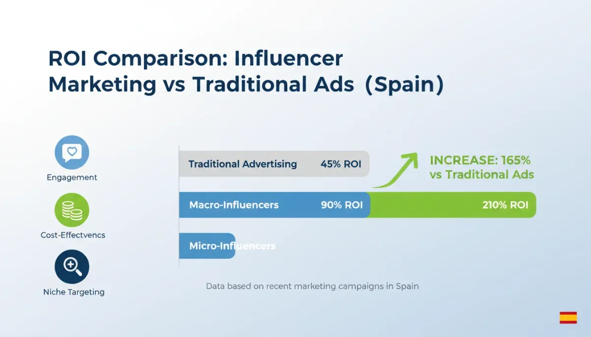 Gráfico comparativo del ROI de micro-influencers frente a otras estrategias de marketing en España