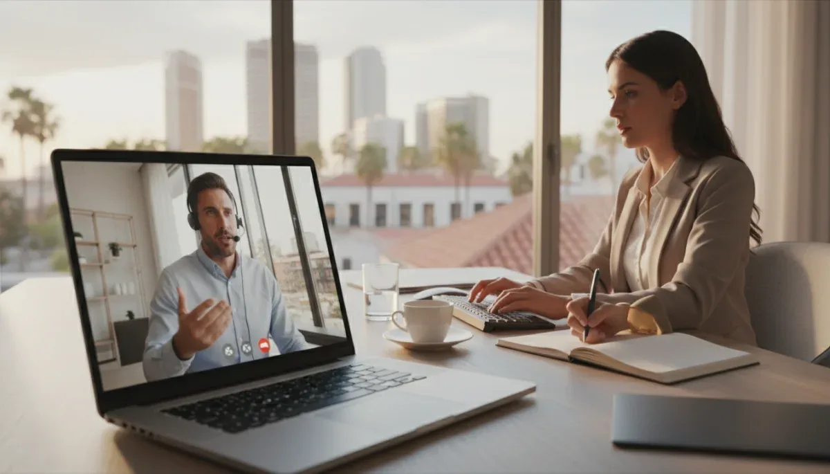 Profesionales teletrabajando en España, optimizando la productividad con herramientas digitales.