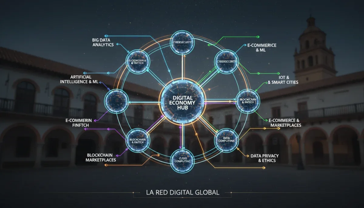 Infografía de la economía digital y la ciencia de datos en España