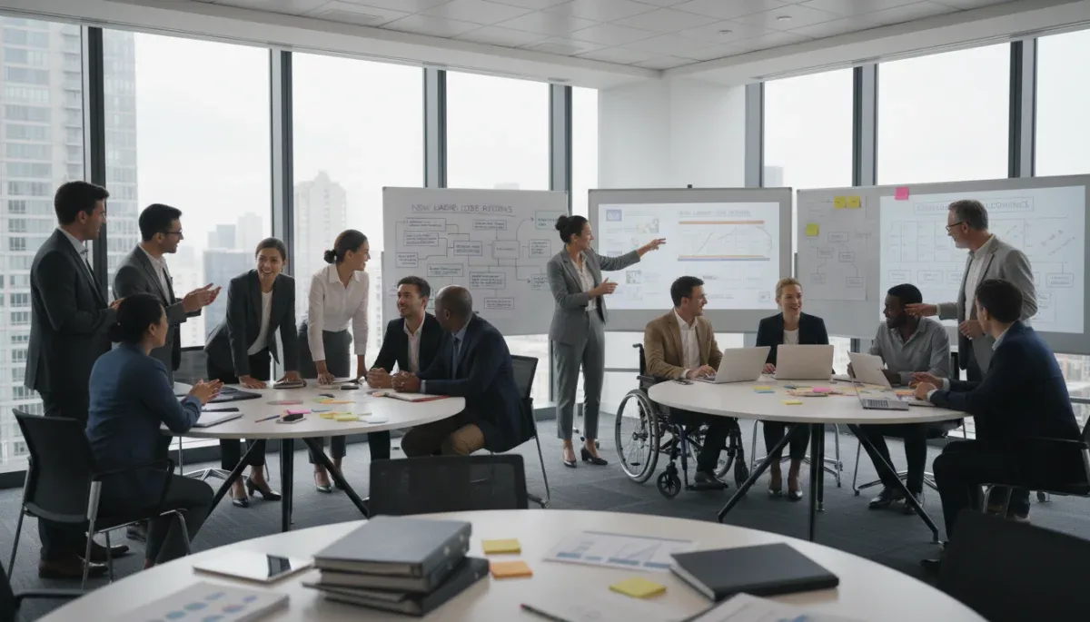Grupo de profesionales en taller de desarrollo de habilidades y aprendizaje continuo