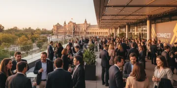 Profesionales haciendo networking en un evento en España