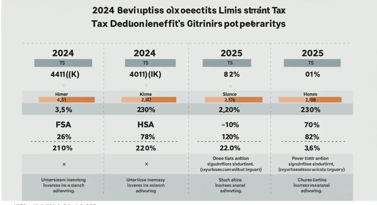 Infographic comparing 2024 and 2025 tax deduction limits for key benefits