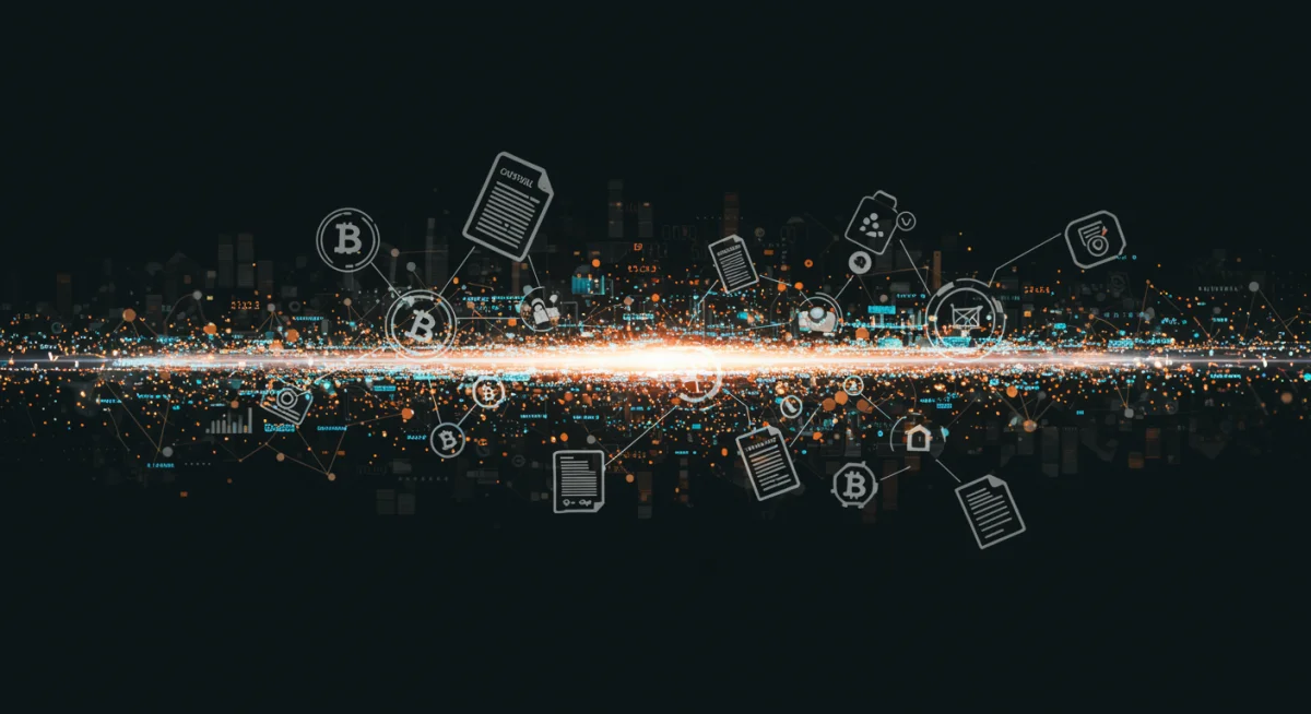 Intricate blockchain network representing digital asset market complexity