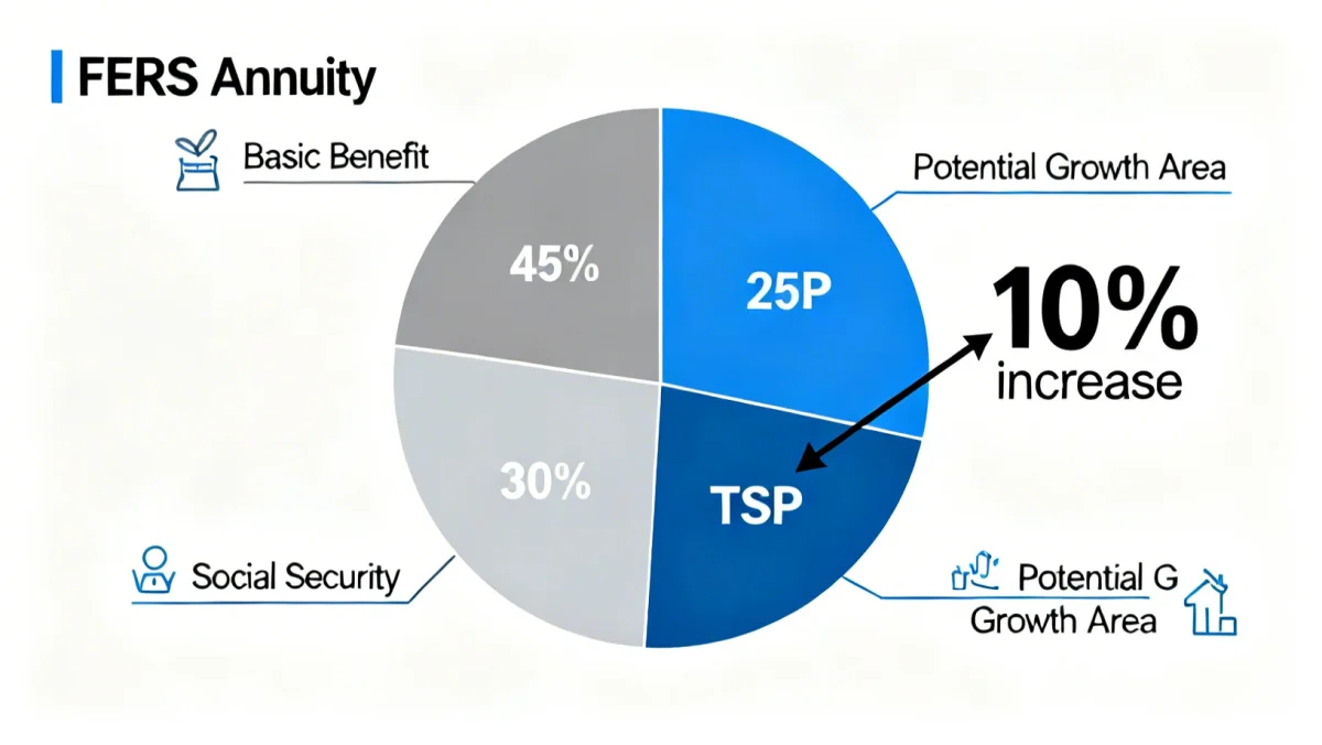 Detailed breakdown of FERS annuity components with growth potential