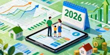 Financial charts and a family planning finances for 2026 economic growth