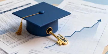 Key unlocking a graduation cap, symbolizing new student loan policies in 2026.