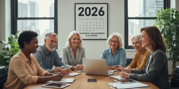 Older adults discussing financial planning for 2026 retirement age adjustments